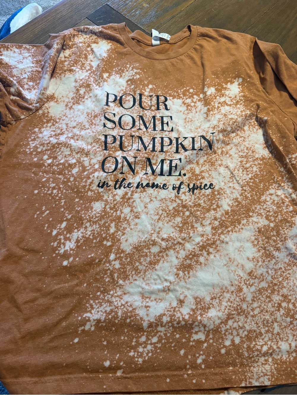 Bella Canvas Pumpkin Spice Bleached Graphic Tee - Brown & White